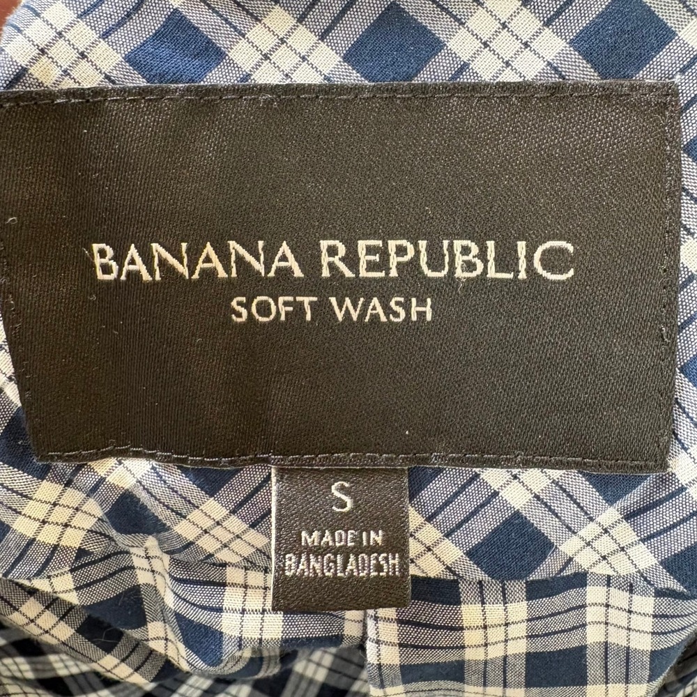 Banana‎ Republic Soft Wash Plaid Button Down Shirt Womens Size Small Blue White - Picture 6 of 6